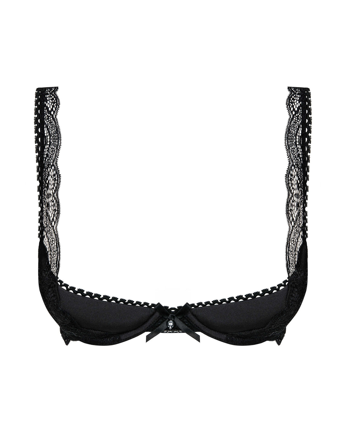 The Miamor black half bra, featuring a lace back