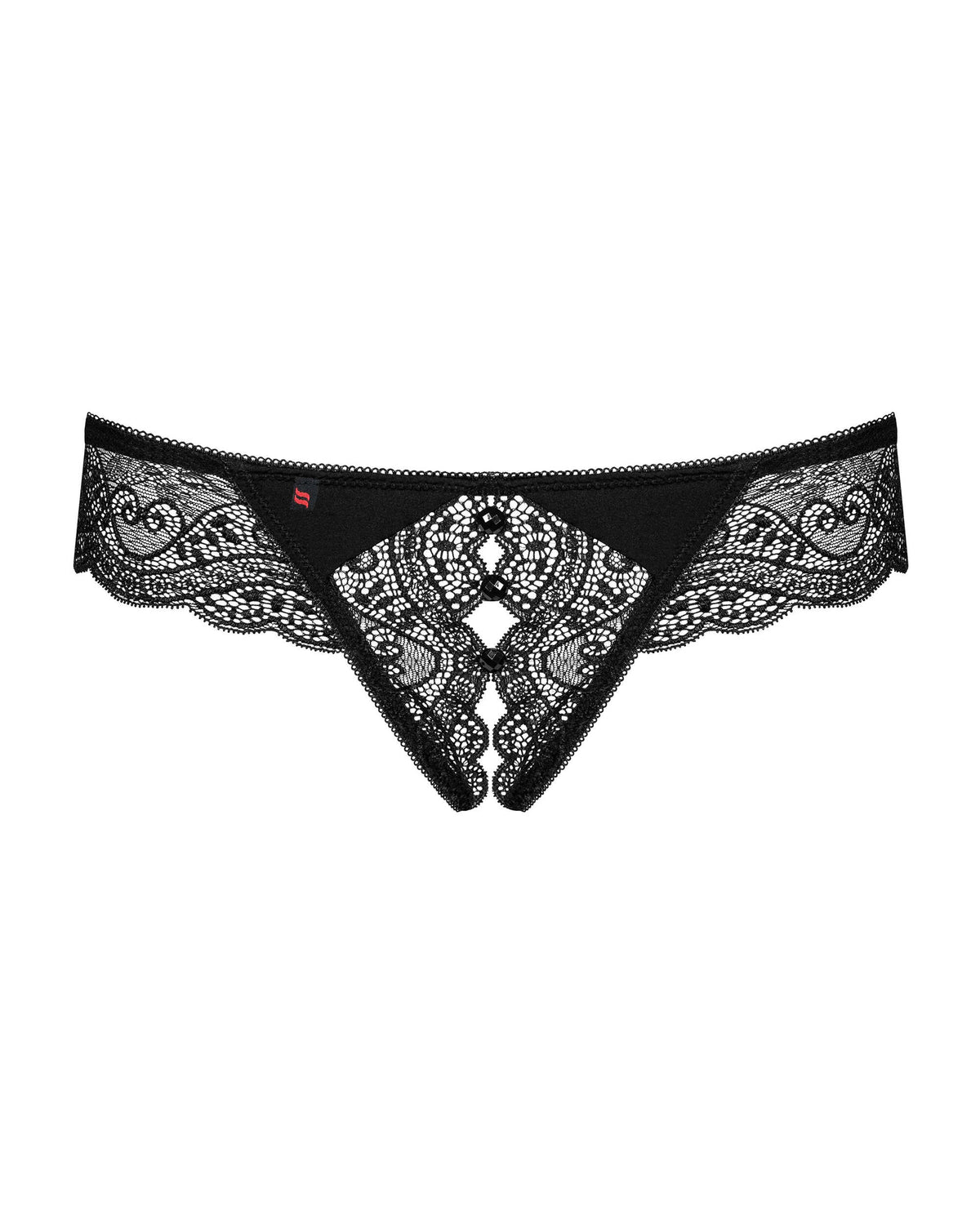 A further look at the Miamor black lace crotchless thong