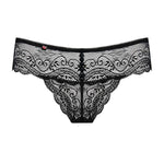 An additional view of the Miamor black lace thong