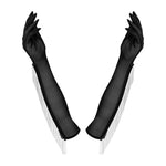 The Milladis black beaded mesh gloves, seen from a different angle