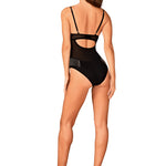 An additional view of the Milladis black mesh teddy