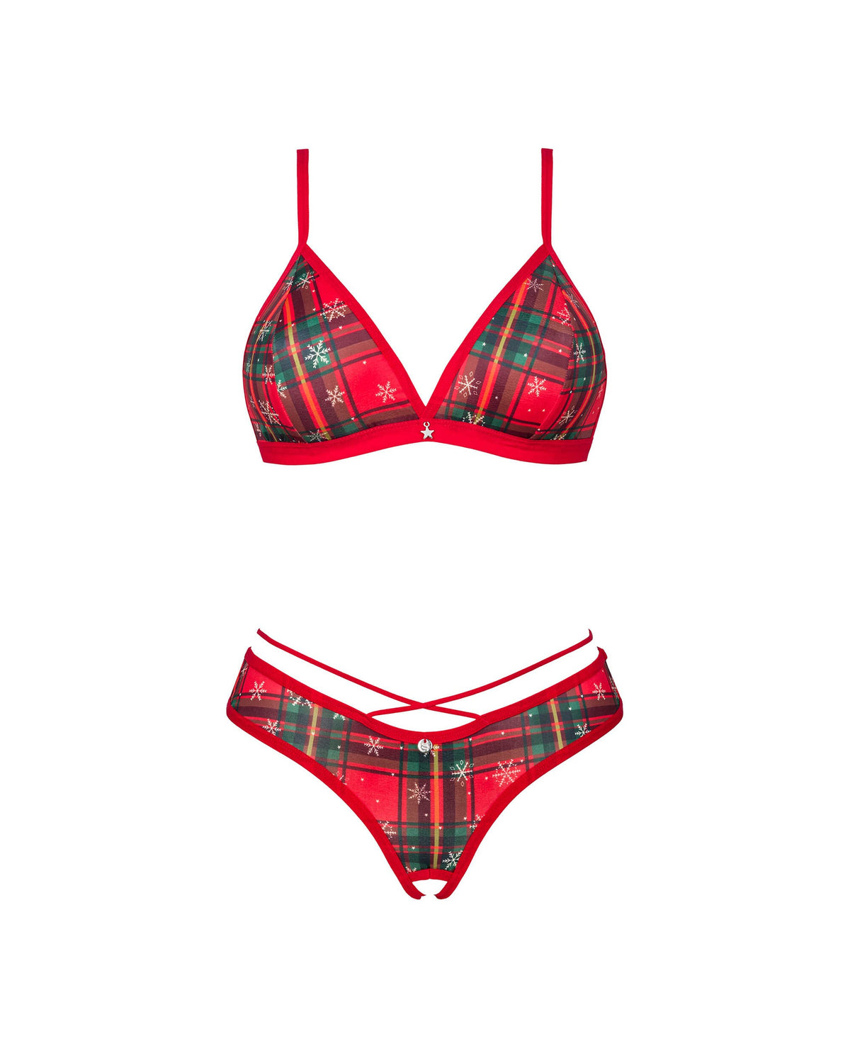 The Ms Merrilo red bra and panties set, seen from a different angle