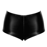 A further look at the Mysteria black wetlook shorts