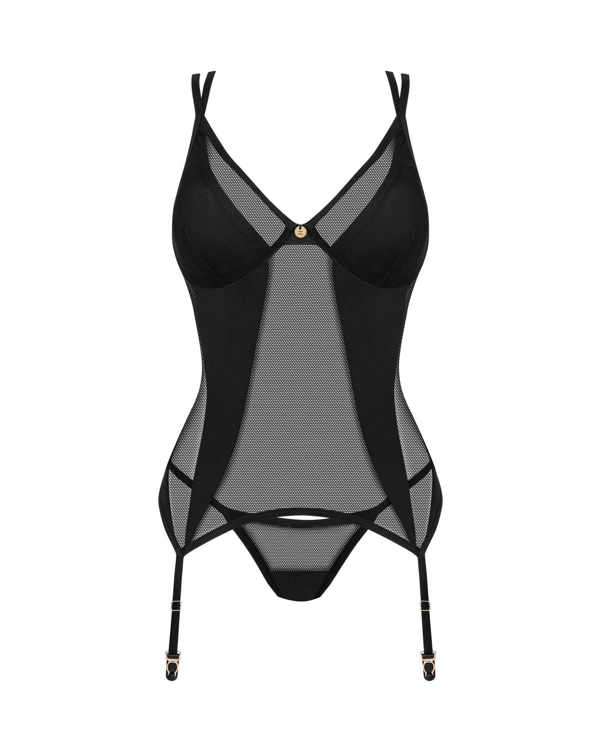 A further look at the Nesari black corset and thong