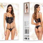 An additional view of the Nirvina black lingerie set