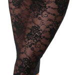 An additional view of the Nocturne black lace midi dress