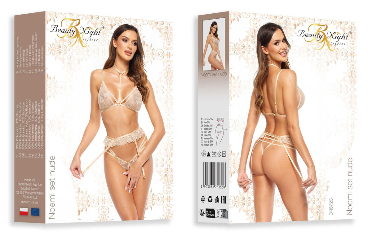 An additional view of the Noemi nude lingerie set