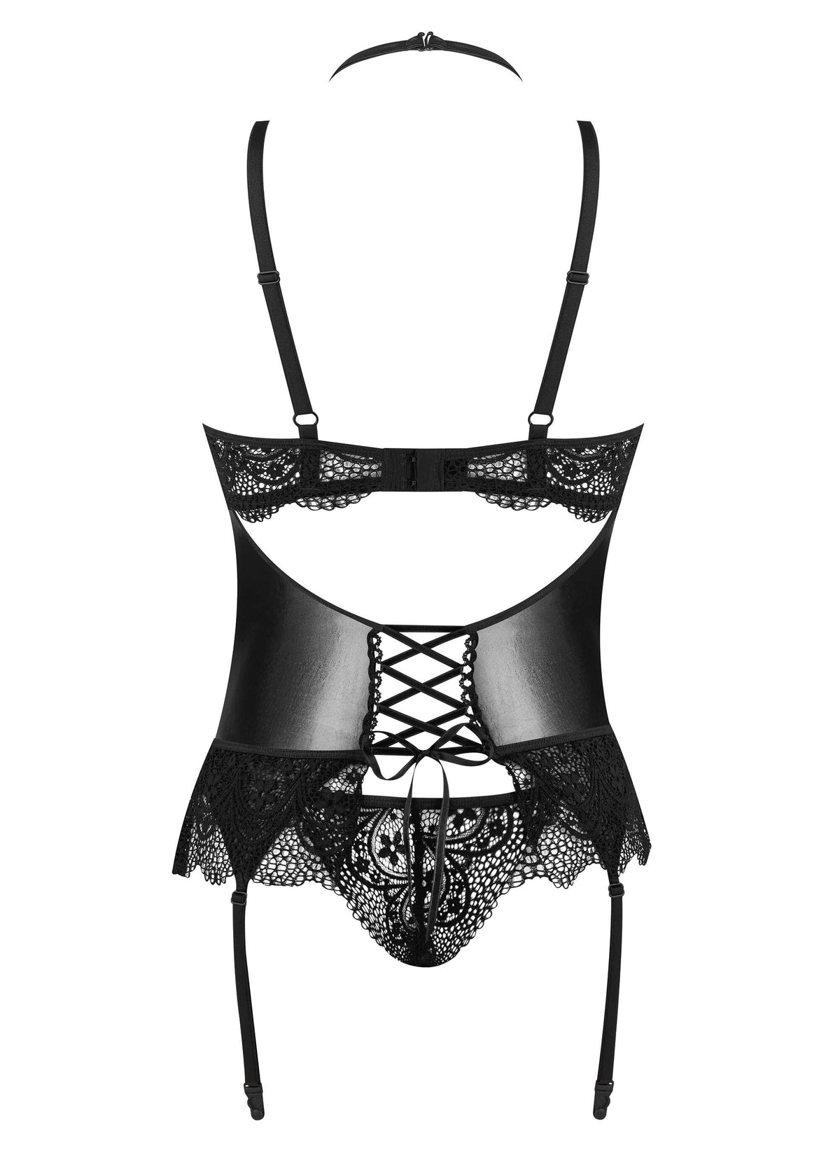 A supplementary image of the Noir Fantasy black lace corset