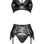 A further look at the Noir Fantasy black wet-look and lace set