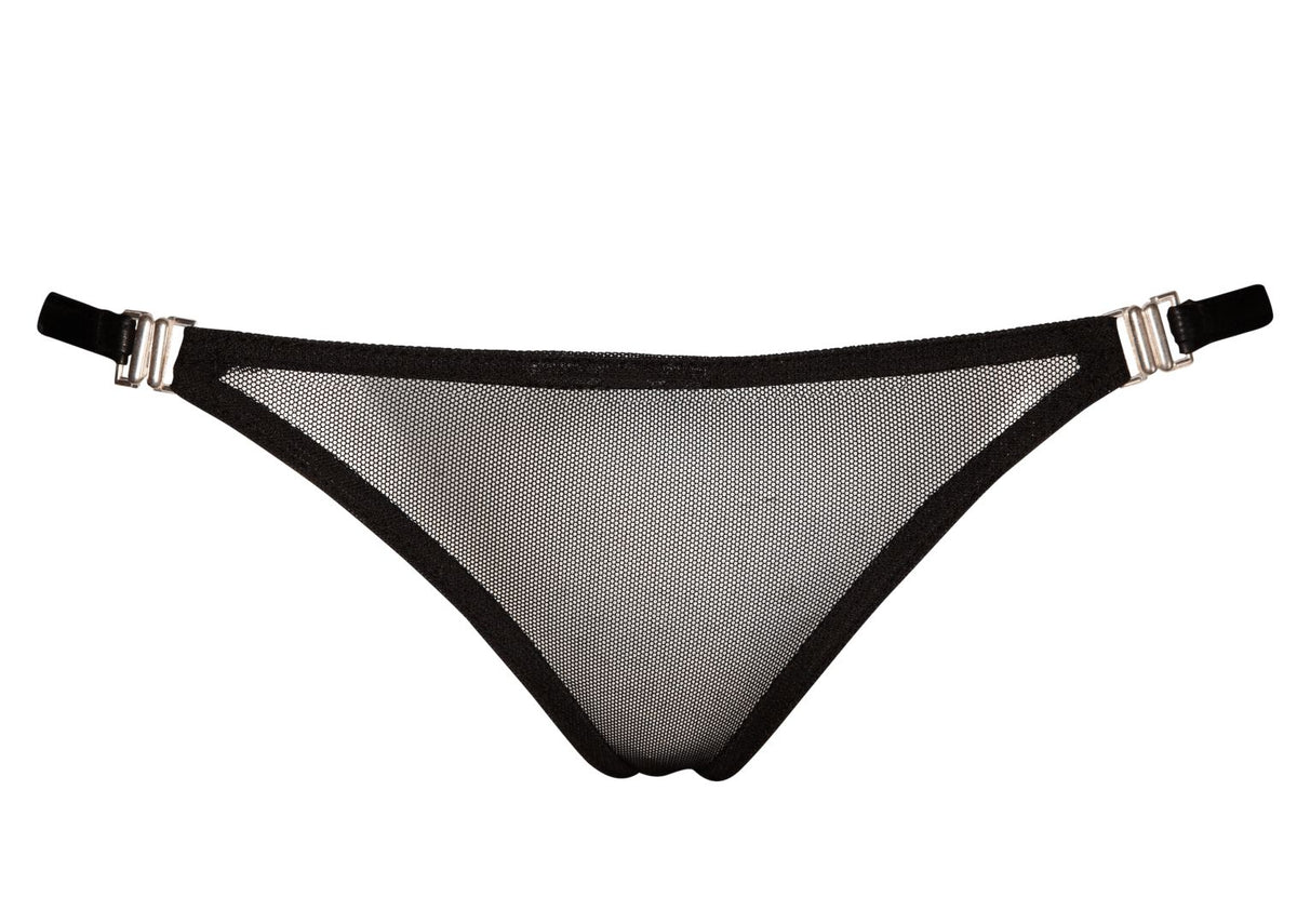 Black panty with tulle panels by Noir Handmade