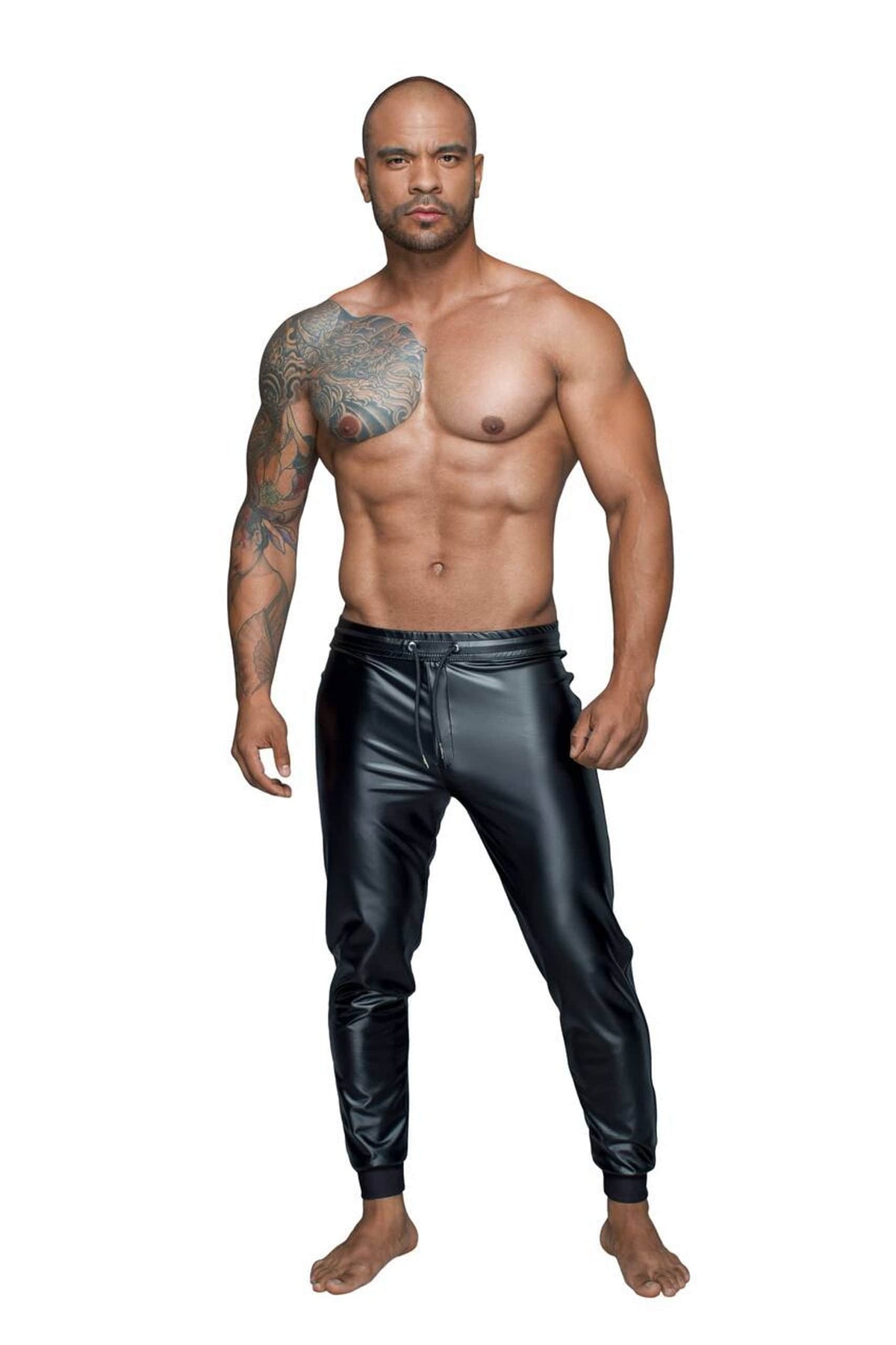 Black powerwetlook treggings by Noir Handmade