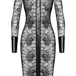 A further look at the Noirelle black lace button-up midi dress