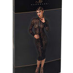 One more view of the Noirelle black lace button-up midi dress