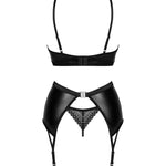 The Norides black three-piece glossy set, seen from a different angle