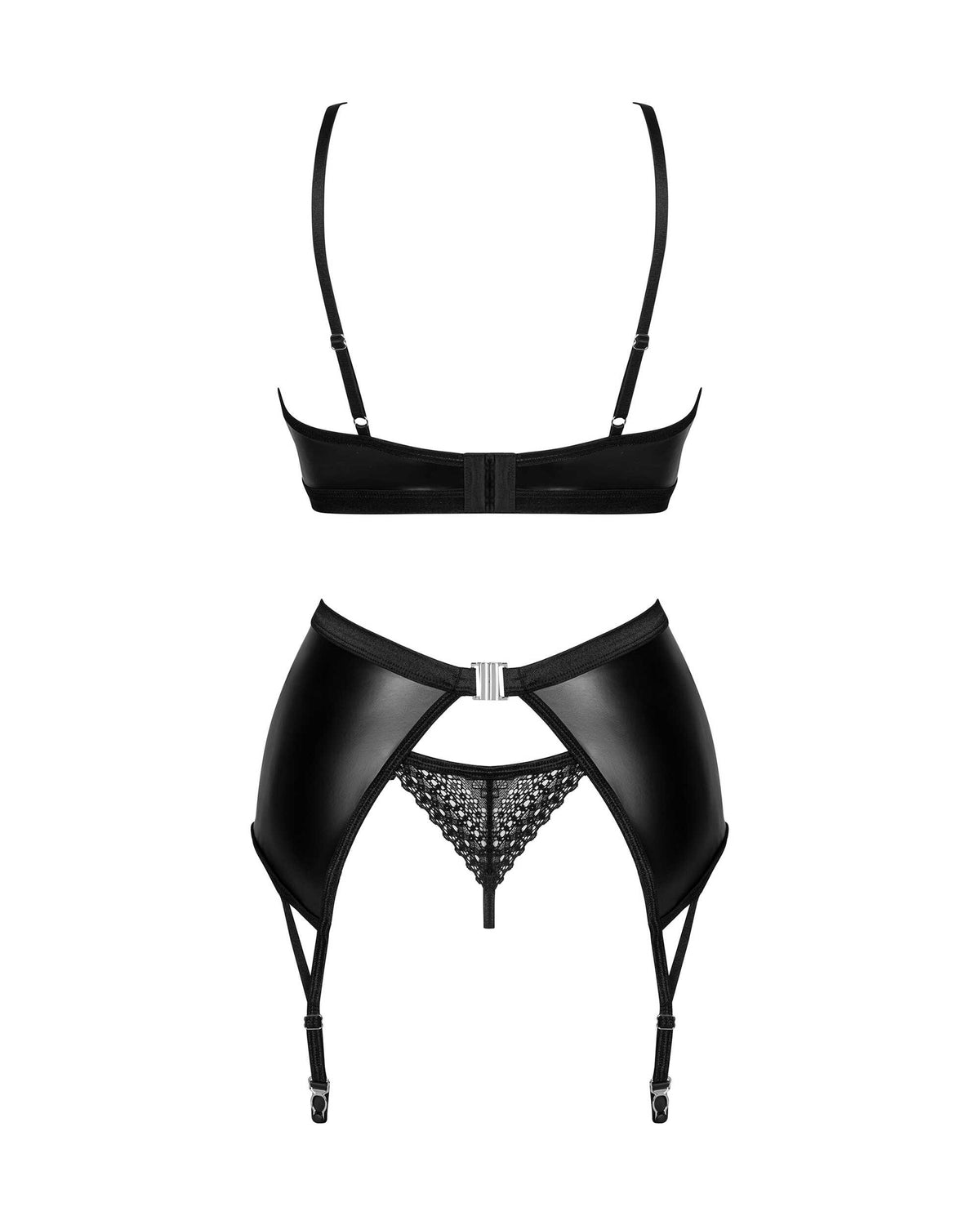 The Norides black three-piece glossy set, seen from a different angle