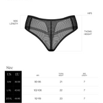 Additional view of the Nuites black mesh double thong