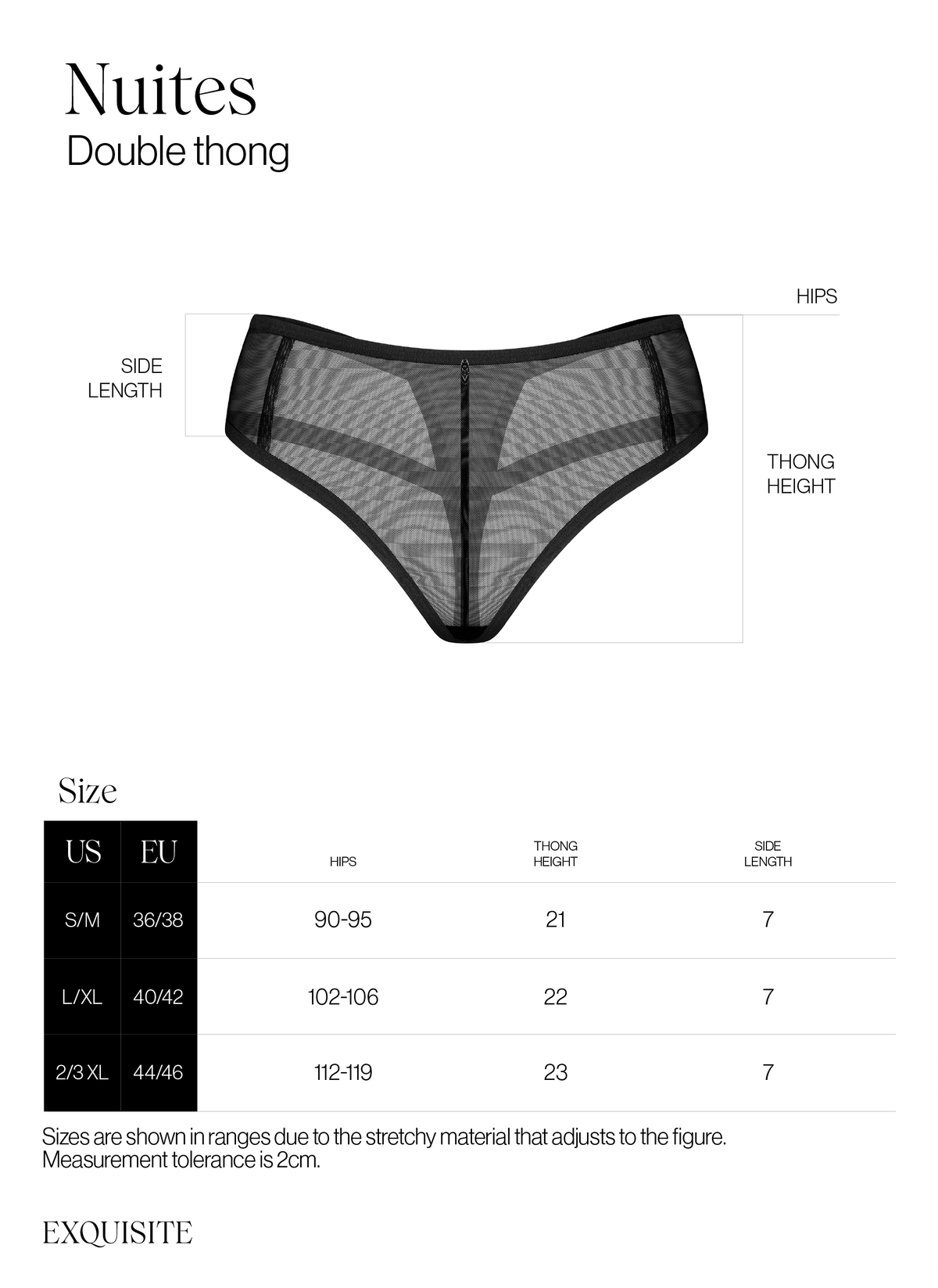 Additional view of the Nuites black mesh double thong