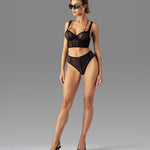Alternate view of the Nuites black mesh double thong