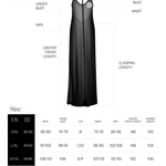 The Nuites black sheer long dress shown from another angle