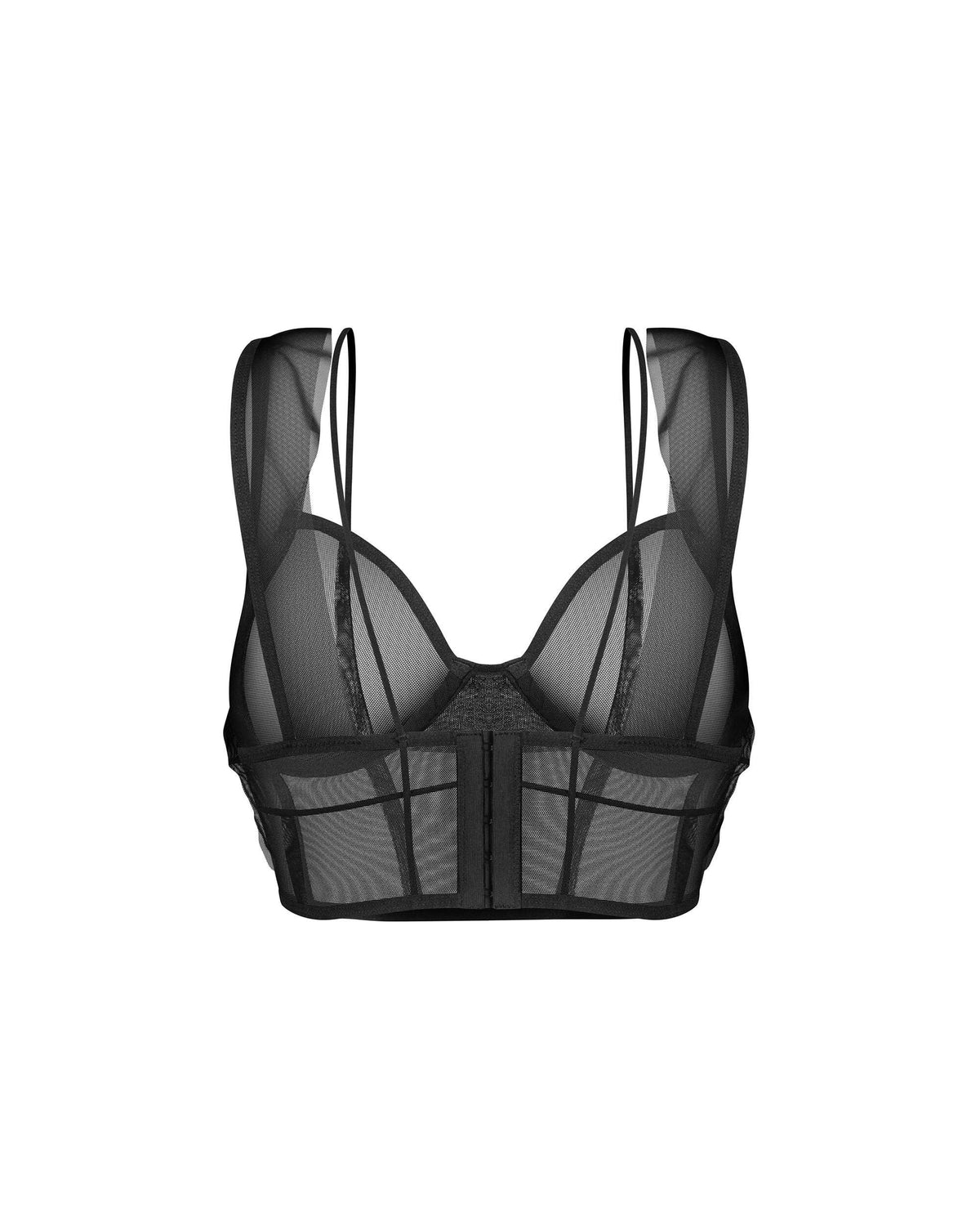 Nuites black underwired top with vertical seams