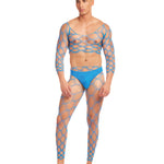 Rainbow Party Future Mode blue men's three-piece lingerie set by nympho life