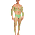 Rainbow Party Future Mode green men's three-piece lingerie set by nympho life