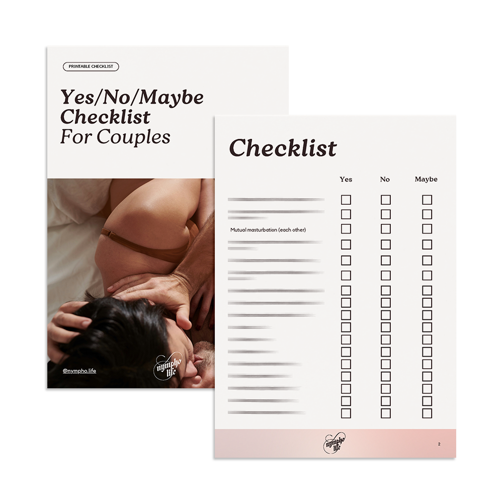 Sexual Exploration Yes, No, Maybe printable checklist for couples by nympho life