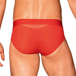 Boldero red men's briefs with mesh panels by Obsessive