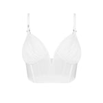 Aurorium white boned sheer mesh top with plunging V-neck by Obsessive Exquisite