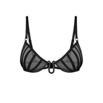 Aurorium black sheer mesh underwired half-bra by Obsessive Exquisite