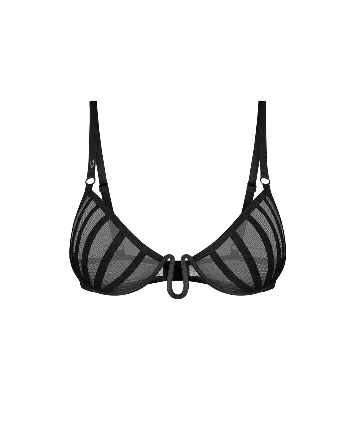 Aurorium black sheer mesh underwired half-bra by Obsessive Exquisite