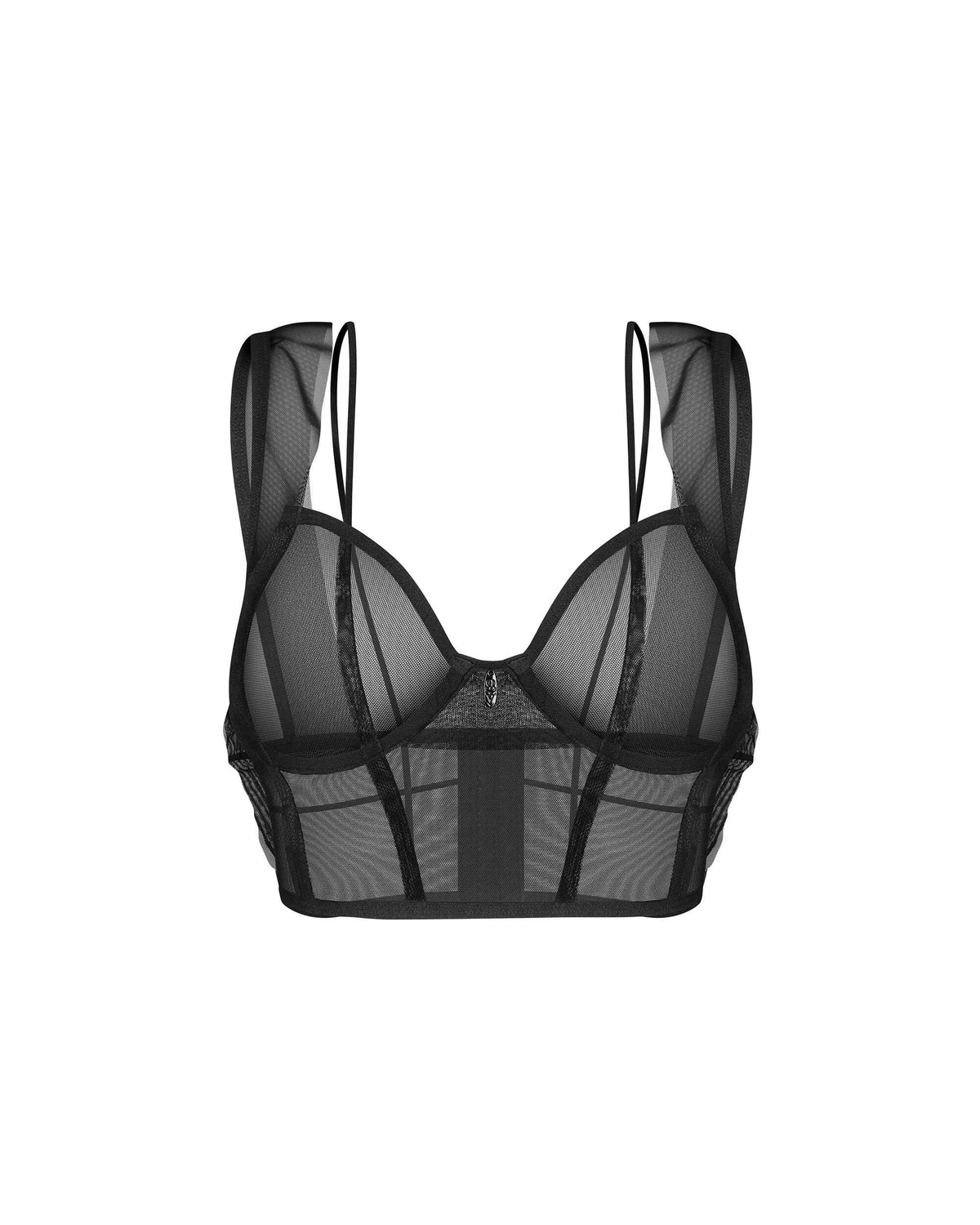 Nuites black underwired top with double decorative straps by Obsessive Exquisite