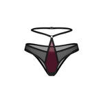 Parisel burgundy and black mesh double panties with back strap detail by Obsessive Exquisite