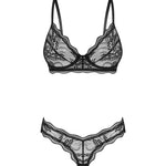 Perisia black mesh and lace bra and panty set by Obsessive Exquisite