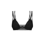 Sibilie black mesh bra with padded underwire cups by Obsessive Exquisite
