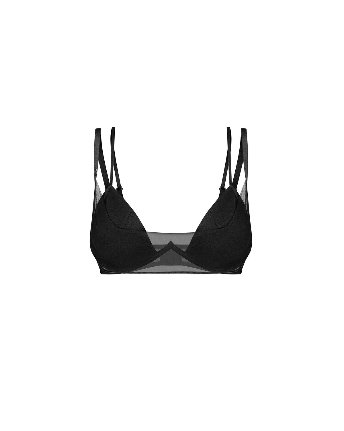 Sibilie black mesh bra with padded underwire cups by Obsessive Exquisite