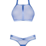 Shaderi blue mesh top and asymmetrical thong set by Obsessive Freedom