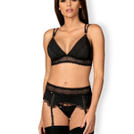 Lolitte black three-piece velvet set with golden adornments by Obsessive