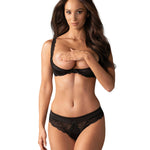 Miamor black padded push-up half bra by Obsessive