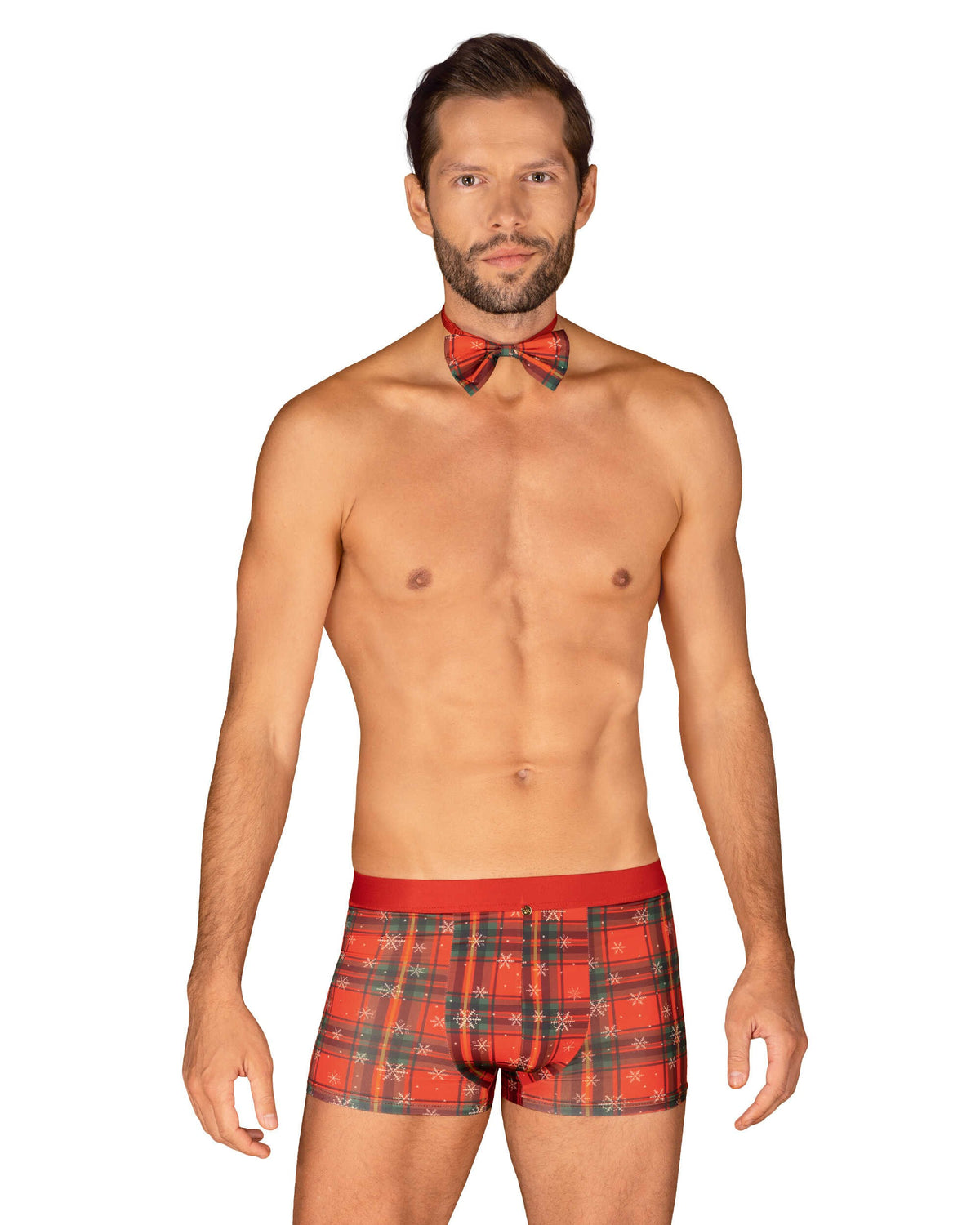 Mr Merrilo red men's boxer shorts and bow tie set by Obsessive
