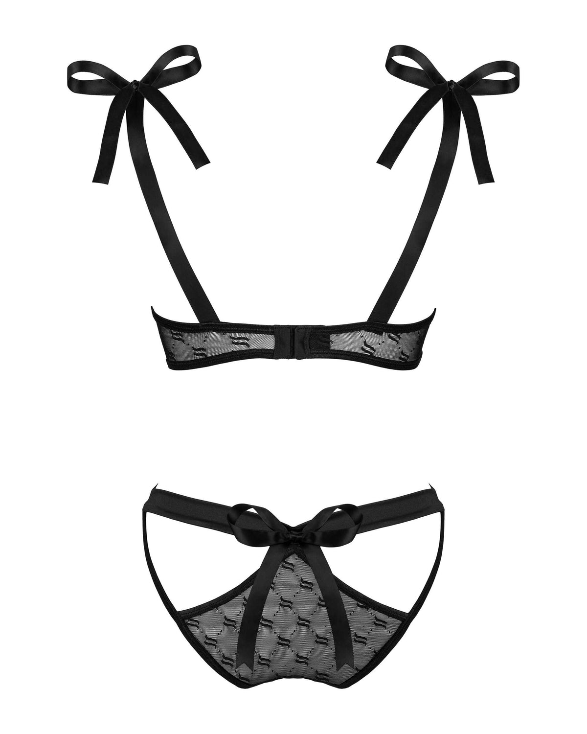The Obsessivia black bra and panties set, seen from a different angle