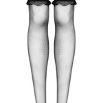 The Obsidian black lace top stockings seen from another angle