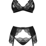 A further look at the Obsidian Desire black wet-look and lace set
