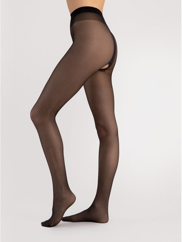 Alternate view of the Ouvert black 20 denier crotchless tights