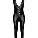 A further look at the Pandora black lace and wetlook catsuit