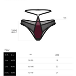 Additional view of the Parisel burgundy and black mesh double panties
