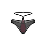 Parisel burgundy and black mesh double panties with an elegant back strap detail