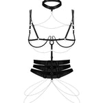 The Premisis black open harness, shown in an alternate image