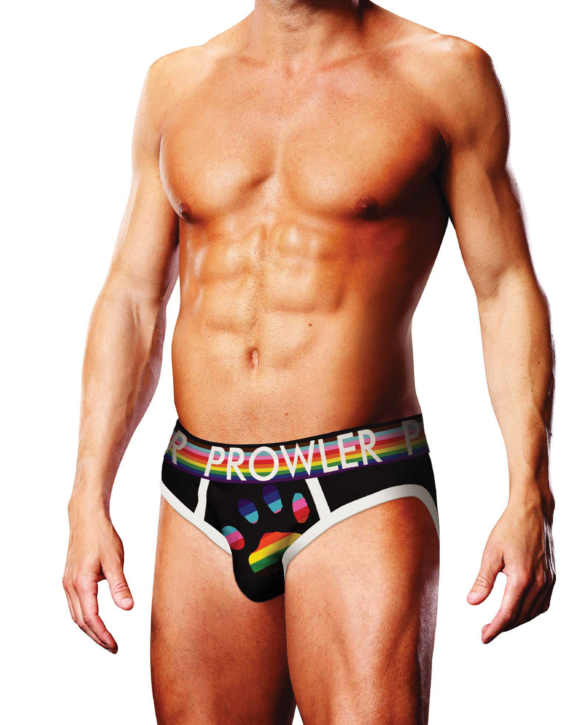 Black oversized paw print men's brief by Prowler