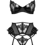 A further look at the Rafaella black wet-look lace lingerie set